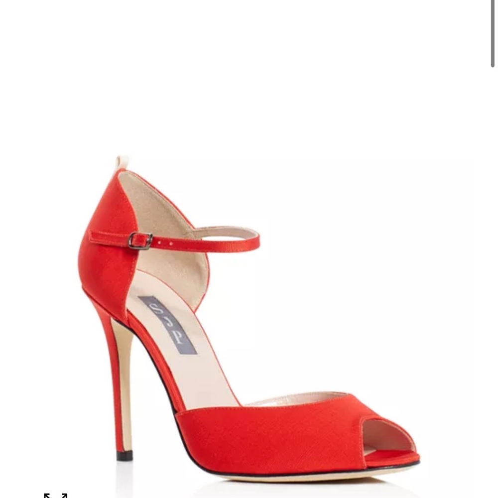 SJP by Sarah Jessica Parker Red Peep-Toe Heels NWT